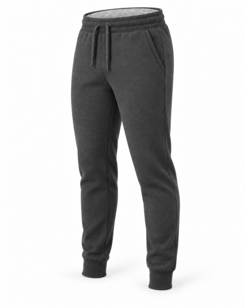 Men's slim fit fleece-lined joggers, angle view