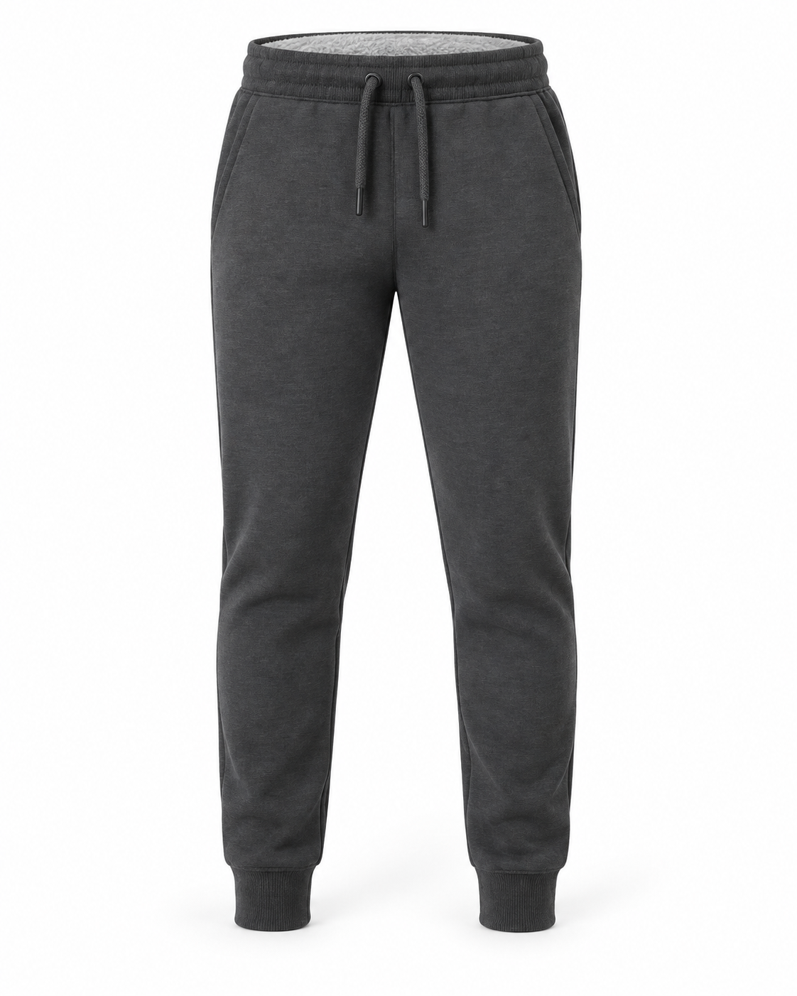 Men's slim fit fleece-lined joggers, front view