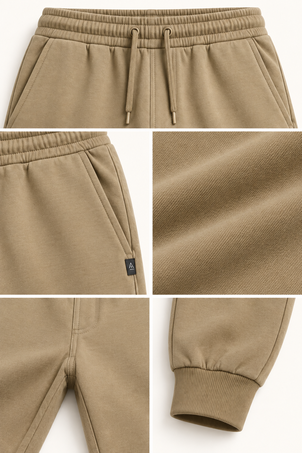 Men’s Regular Fit Ribbed Ankle Joggers - Detail view