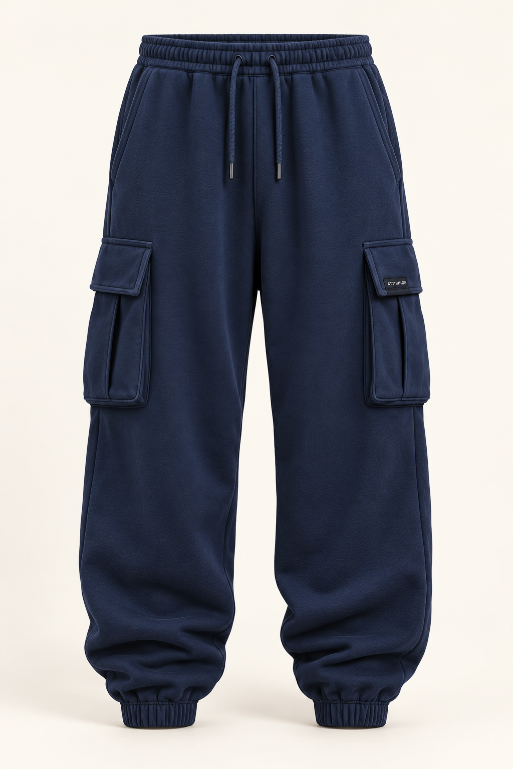 Men’s Oversized Fit Cargo Pocket Joggers - Front view
