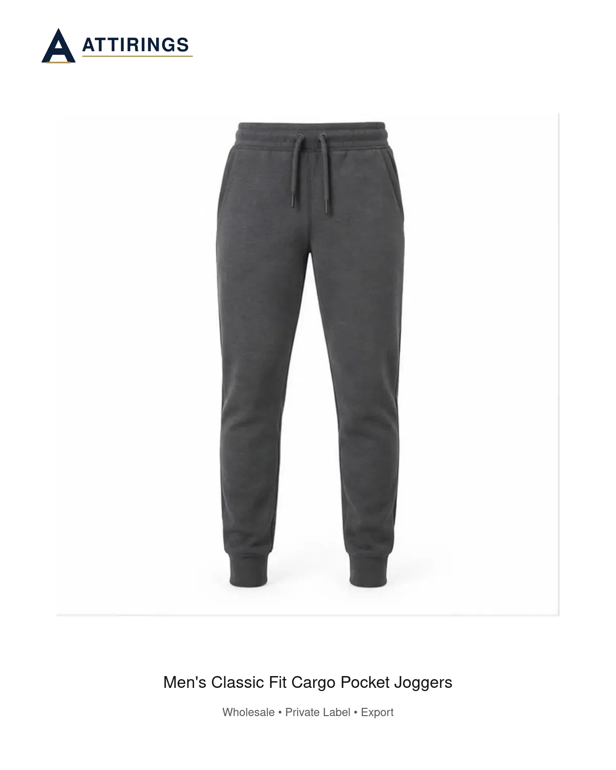 Men's Classic Fit Cargo Pocket Joggers wholesale by Attirings