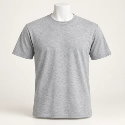Men's Classic Fit Crew Neck T-Shirt in light grey heather by Attirings, front view
