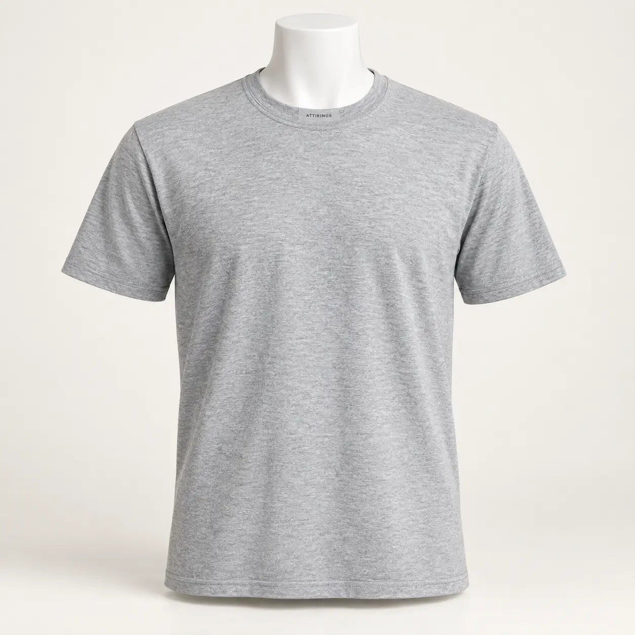 Men's Classic Fit Crew Neck T-Shirt in light grey heather by Attirings, front view