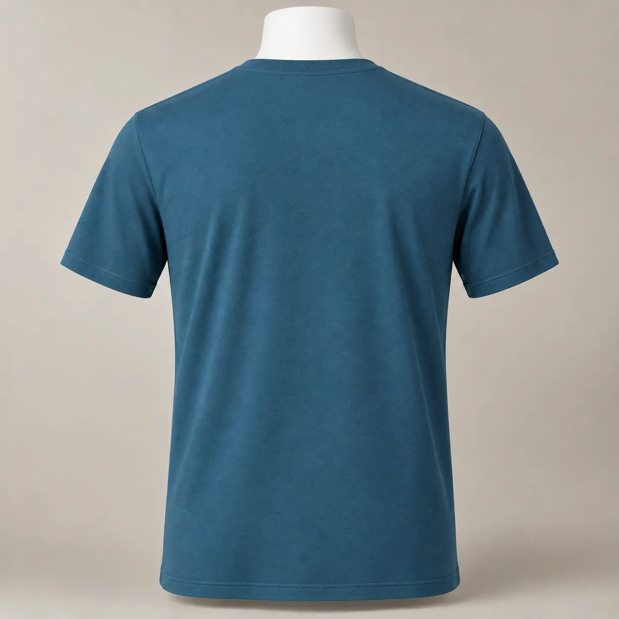 Men's Classic Fit V-Neck T-Shirt in muted petrol blue by Attirings, rear view