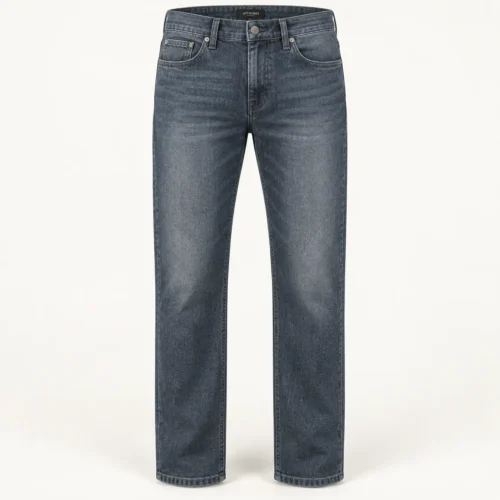 Attirings Men’s Comfort Stretch Straight Jeans in charcoal blue, front view