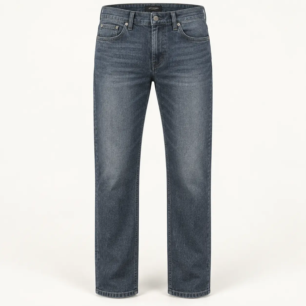 Attirings Men’s Comfort Stretch Straight Jeans in charcoal blue, front view