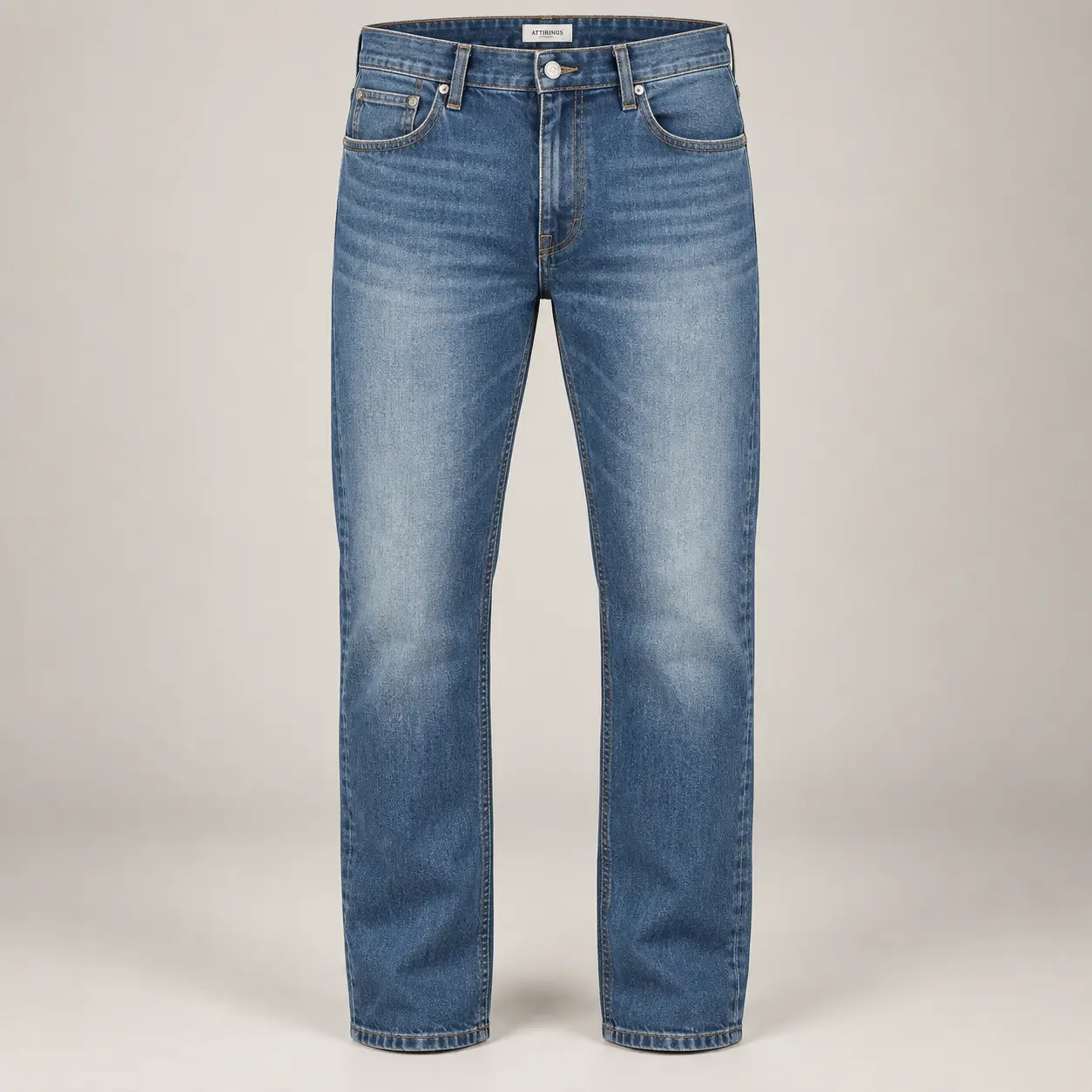 Attirings Men’s Regular Fit Five-Pocket Jeans in vintage blue, front view