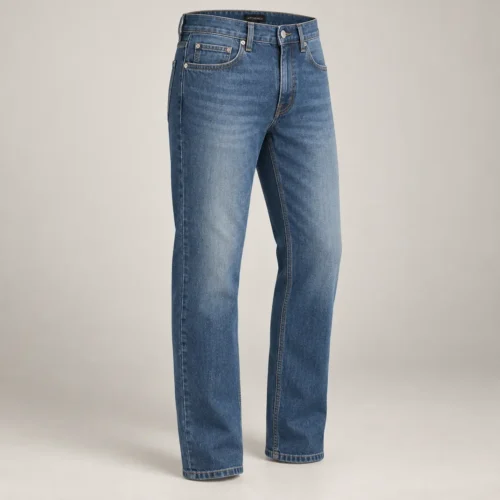 Attirings Men’s Regular Fit Five-Pocket Jeans in vintage blue, three-quarter view