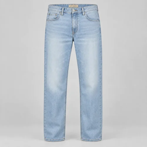 Men's Regular Fit Light Wash Jeans in ice blue by Attirings, front view
