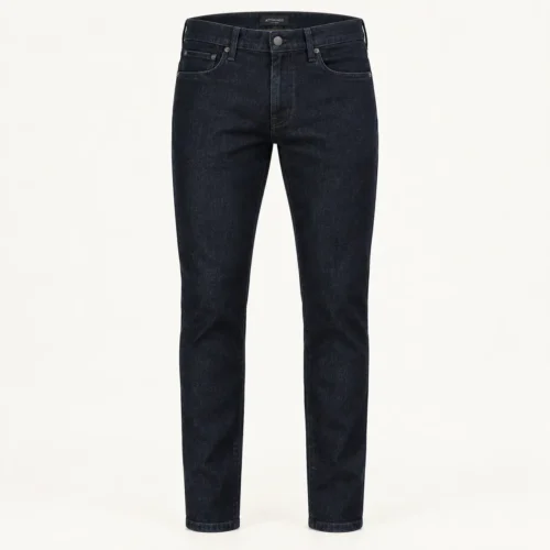 Attirings Men’s Tapered Fit Dark Denim Jeans in midnight indigo, front view