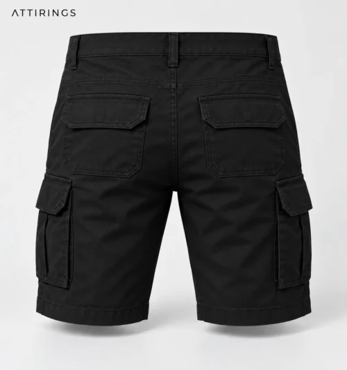Men's Slim Fit Cargo Style Shorts back view, Attirings representative catalog image