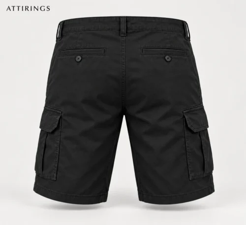 Men's Regular Fit Cargo Style Shorts back view, Attirings representative catalog image