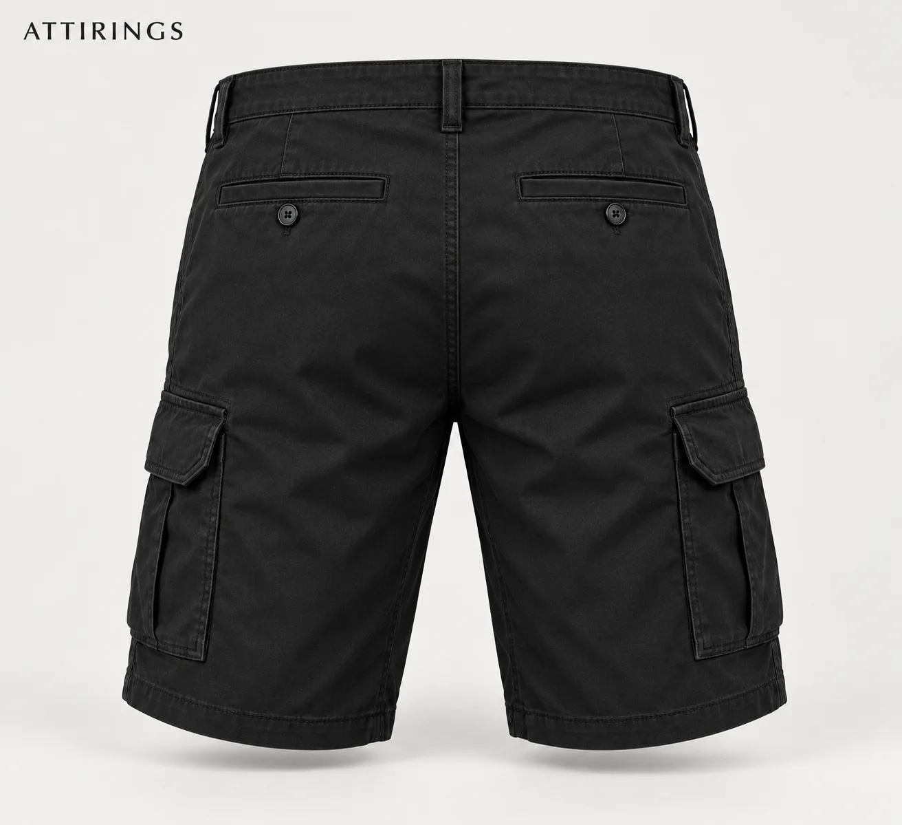 Men's Regular Fit Cargo Style Shorts back view, Attirings representative catalog image