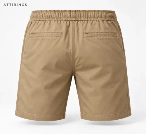 Men's Regular Fit Elastic Waist Shorts back view, Attirings representative catalog image