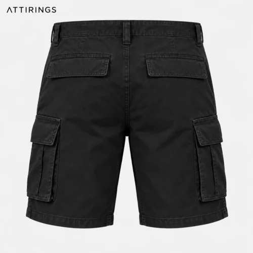 Men's Relaxed Fit Cargo Style Shorts back view, Attirings representative catalog image