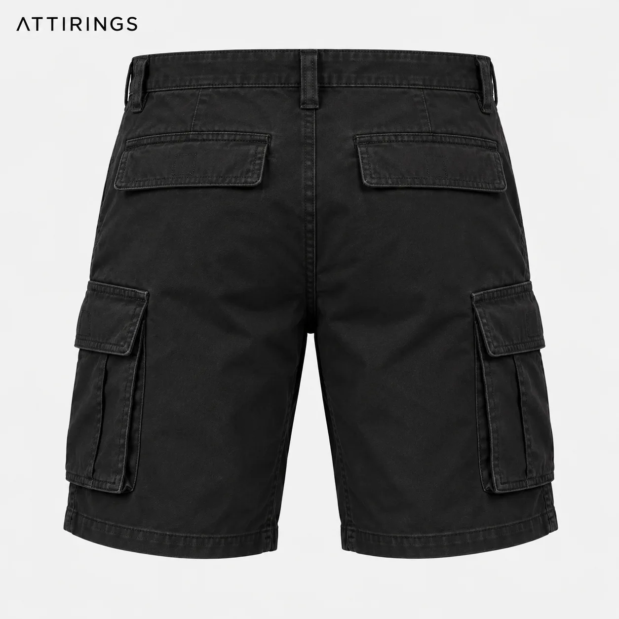 Men's Relaxed Fit Cargo Style Shorts back view, Attirings representative catalog image