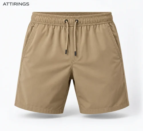 Men's Athletic Fit Elastic Waist Shorts front view, Attirings representative catalog image