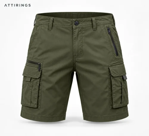 Men's Athletic Fit Multi-Pocket Shorts front view, Attirings representative catalog image