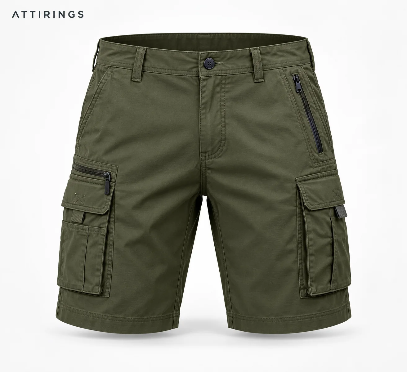 Men's Athletic Fit Multi-Pocket Shorts front view, Attirings representative catalog image