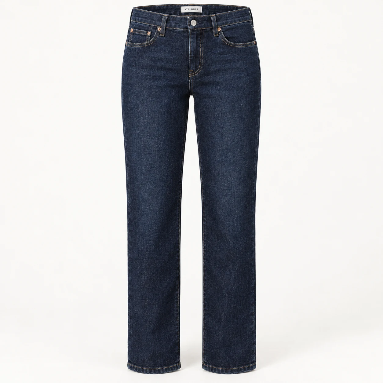 Attirings women's regular fit dark wash jeans in dark indigo blue - front view