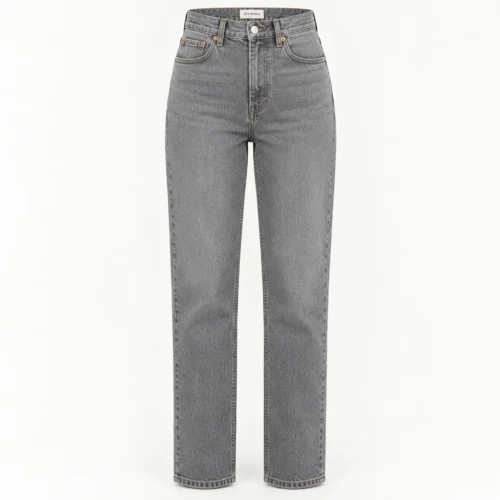 Attirings women's regular fit high-rise jeans in grey - front view
