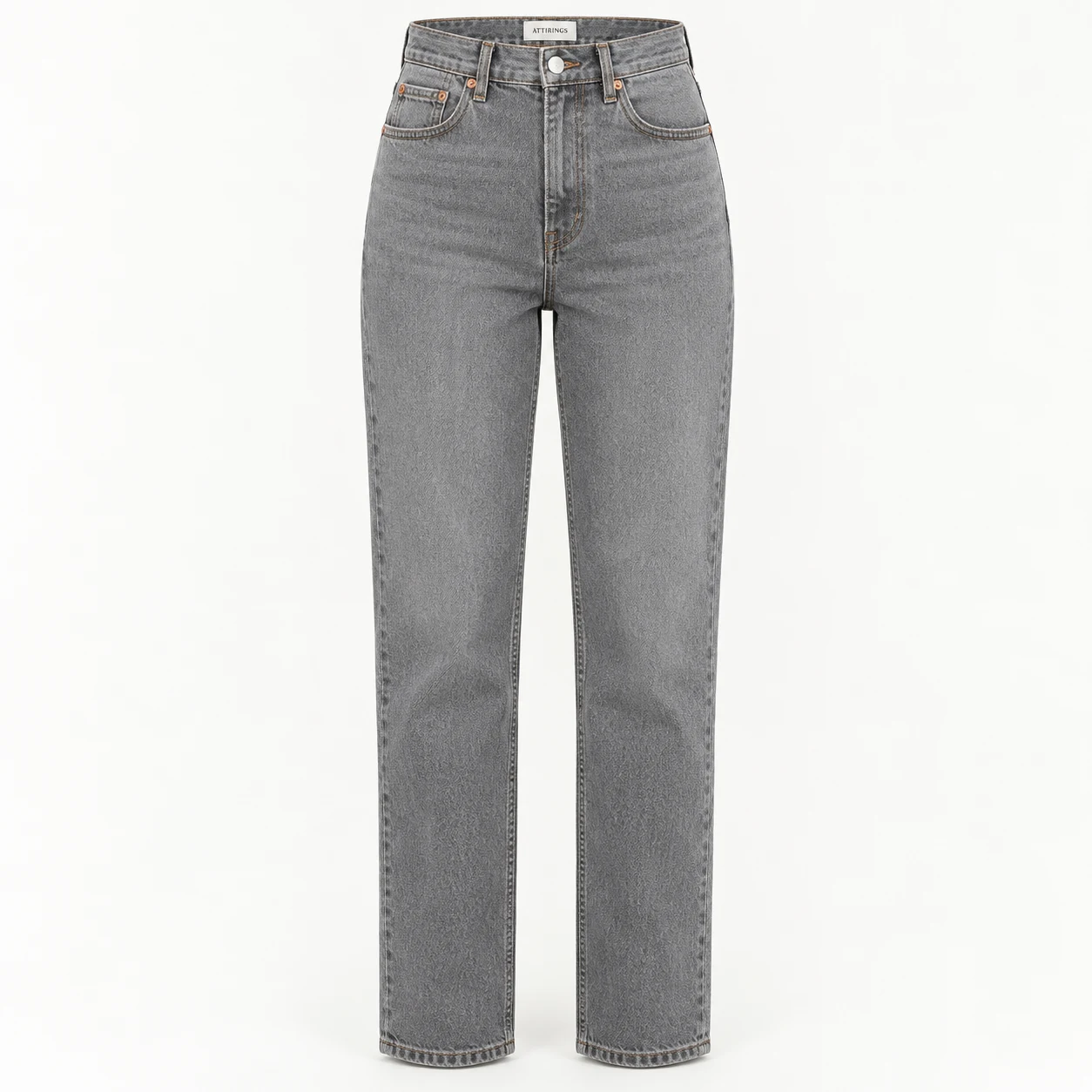 Attirings women's regular fit high-rise jeans in grey - front view