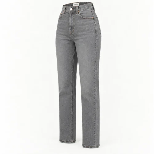 Attirings women's regular fit high-rise jeans in grey - three-quarter view