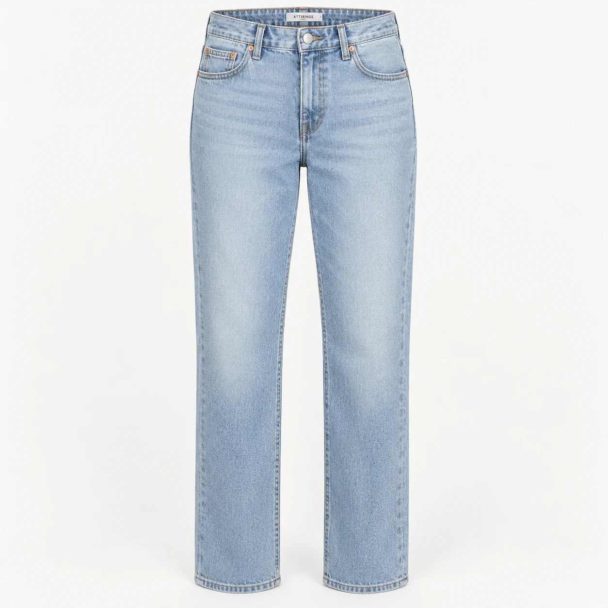 Attirings women's regular fit light wash jeans in light blue - front view