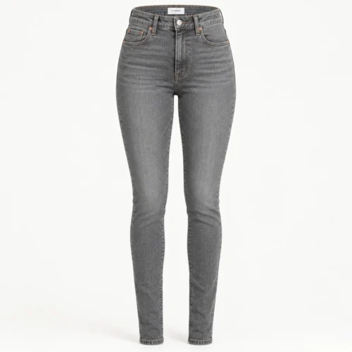 Attirings Womens Skinny Fit High-Rise Jeans in grey - front view