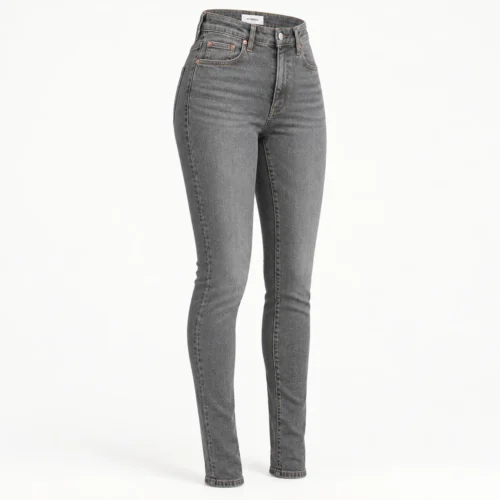 Attirings Womens Skinny Fit High-Rise Jeans in grey - three-quarter view
