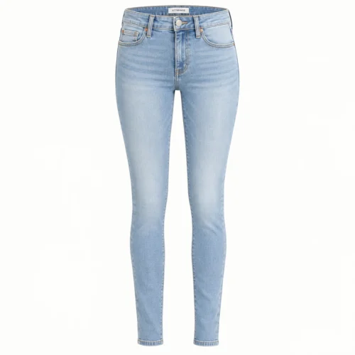Attirings women's light blue skinny fit light wash jeans - front view