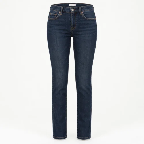 Attirings women's slim fit dark wash jeans in dark indigo blue - front view
