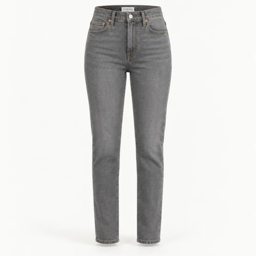 Attirings women's slim fit high-rise jeans in grey - front view