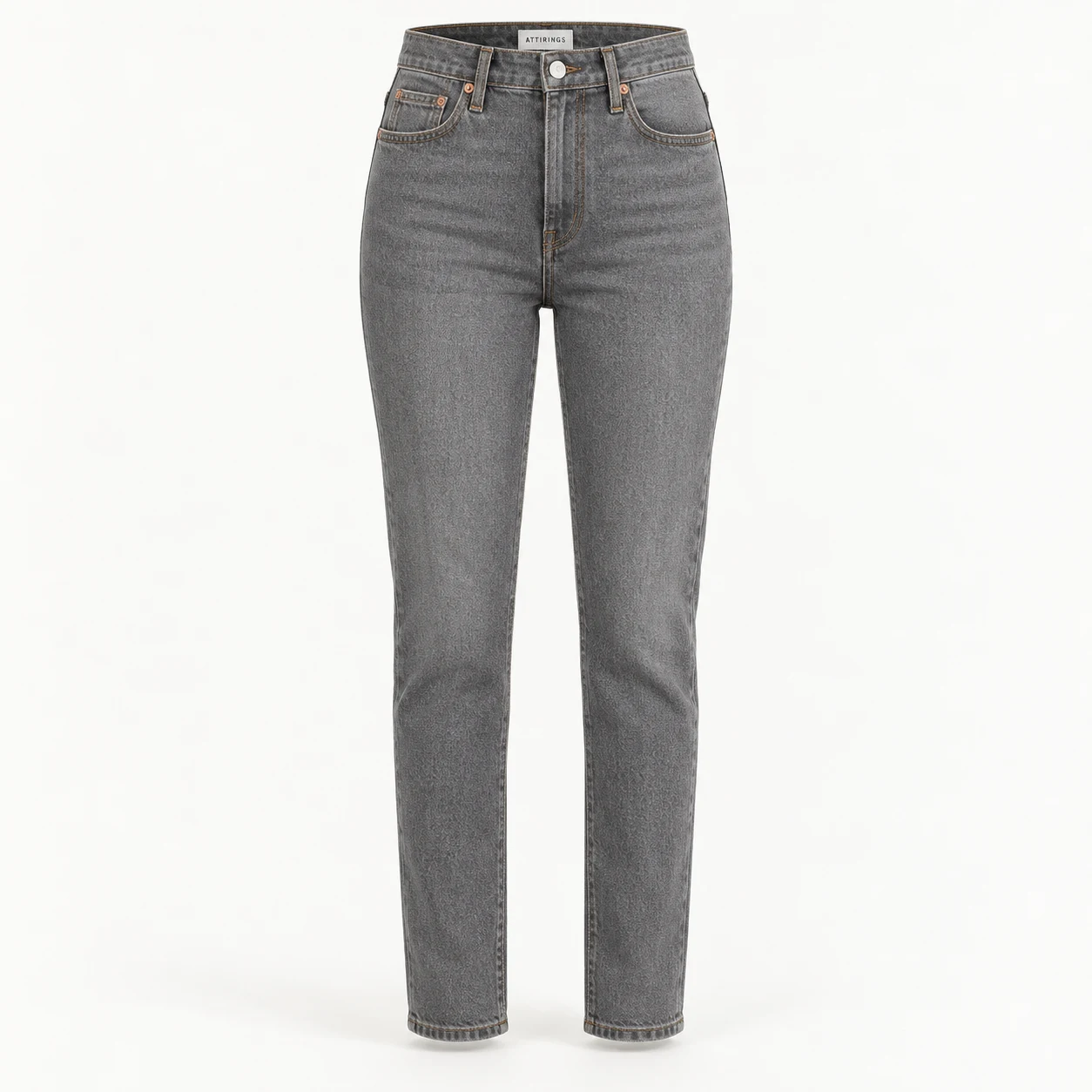 Attirings women's slim fit high-rise jeans in grey - front view