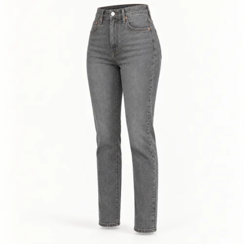 Attirings women's slim fit high-rise jeans in grey - three-quarter view