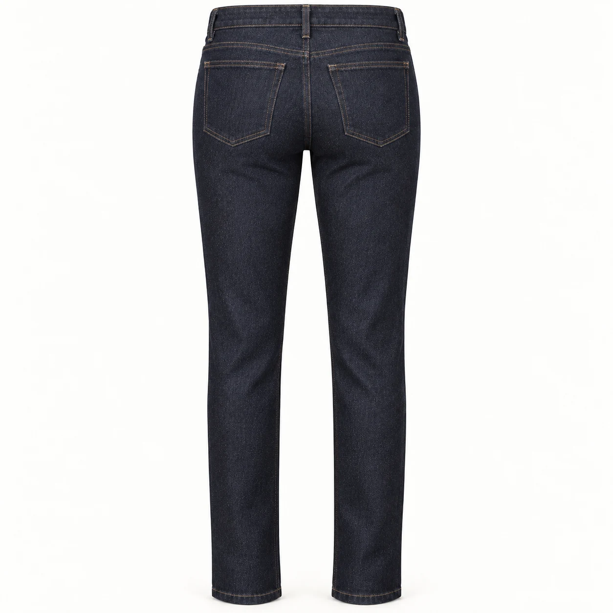 Attirings women's slim fit raw denim jeans in deep indigo - back view