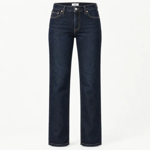 Attirings women's straight fit dark wash jeans in dark indigo blue - front view