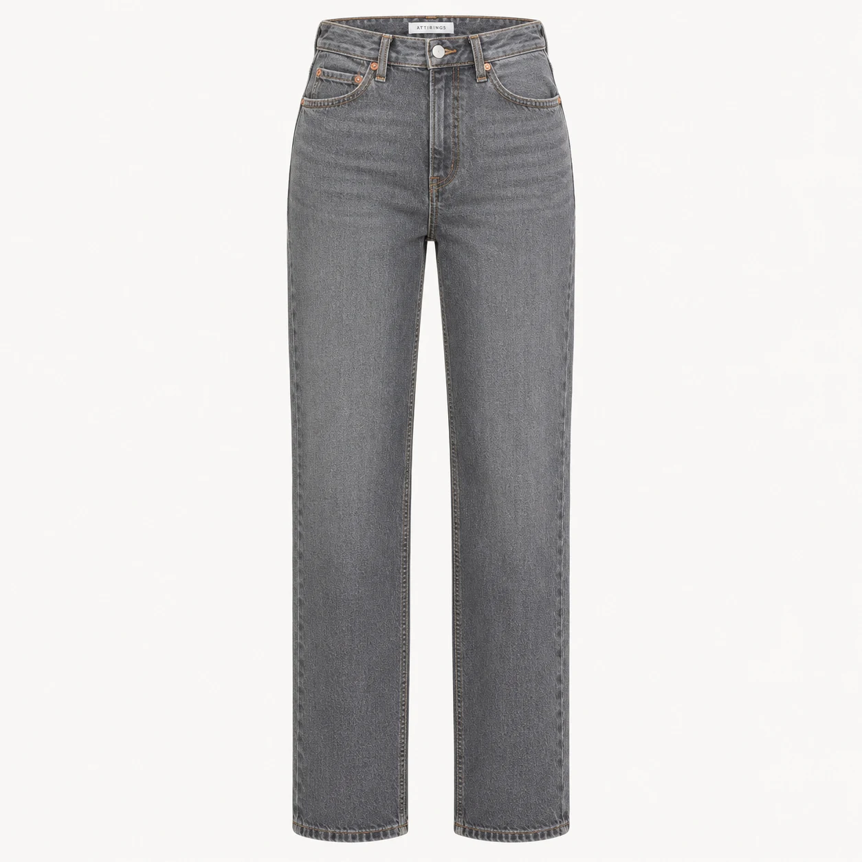 Attirings women's straight fit high-rise jeans in grey - front view