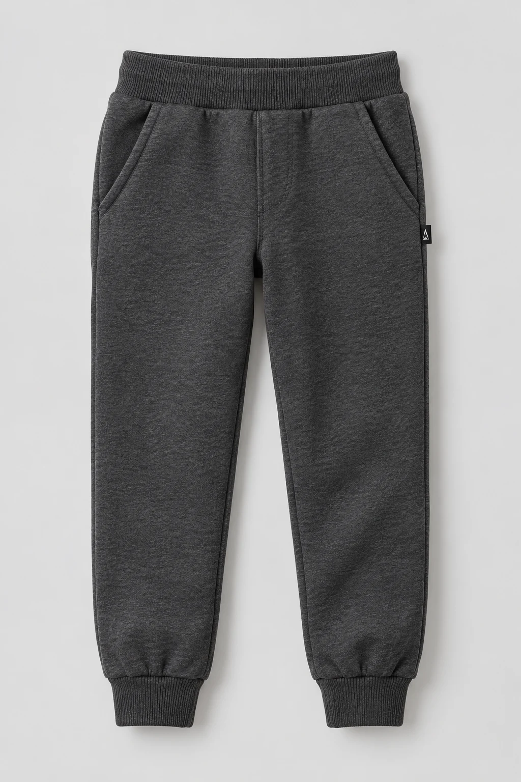 Boys' Regular Fit Fleece-Lined Joggers, Charcoal, front design visualization