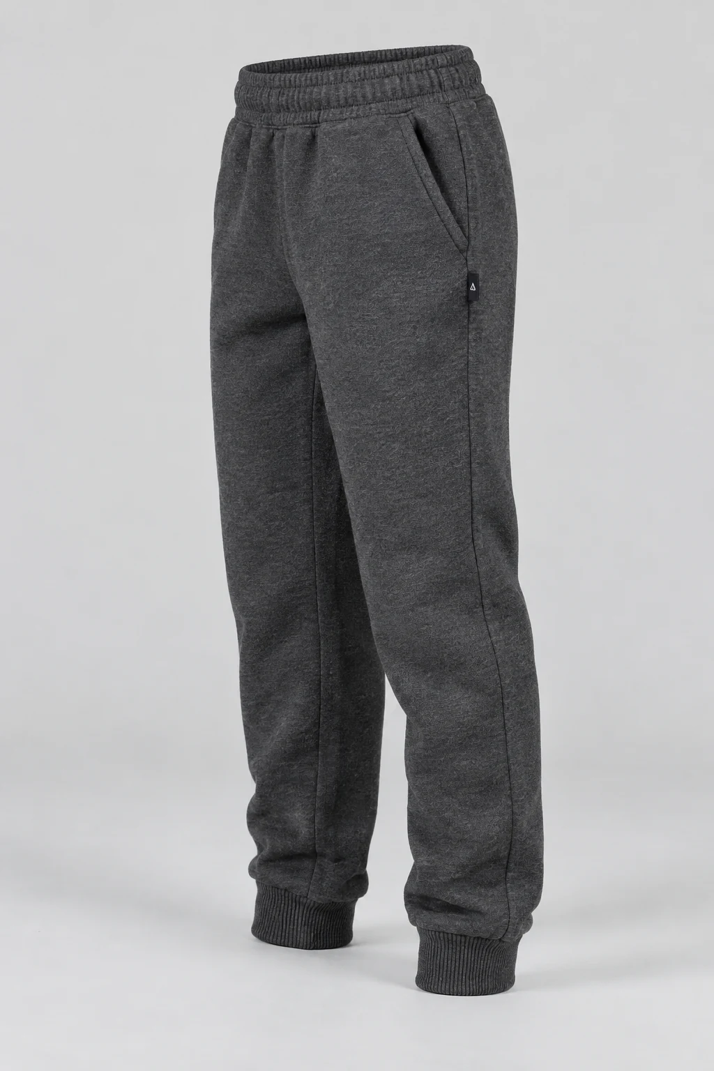 Boys' Regular Fit Fleece-Lined Joggers, Charcoal, side design visualization