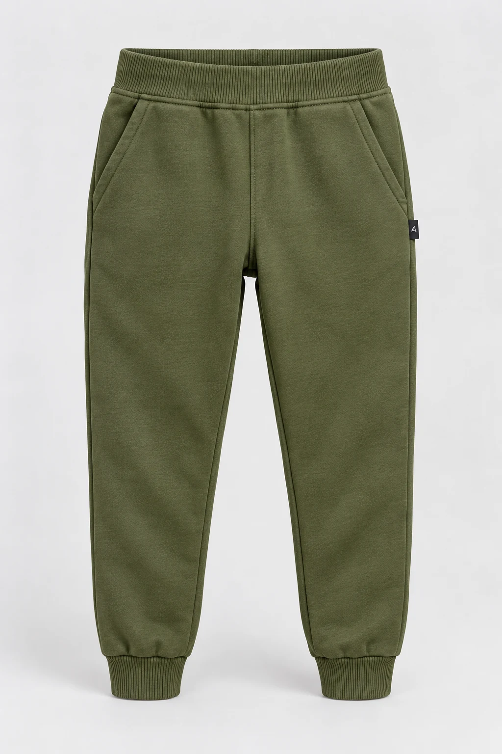Boys' Regular Fit Tapered Leg Joggers, Olive, front design visualization