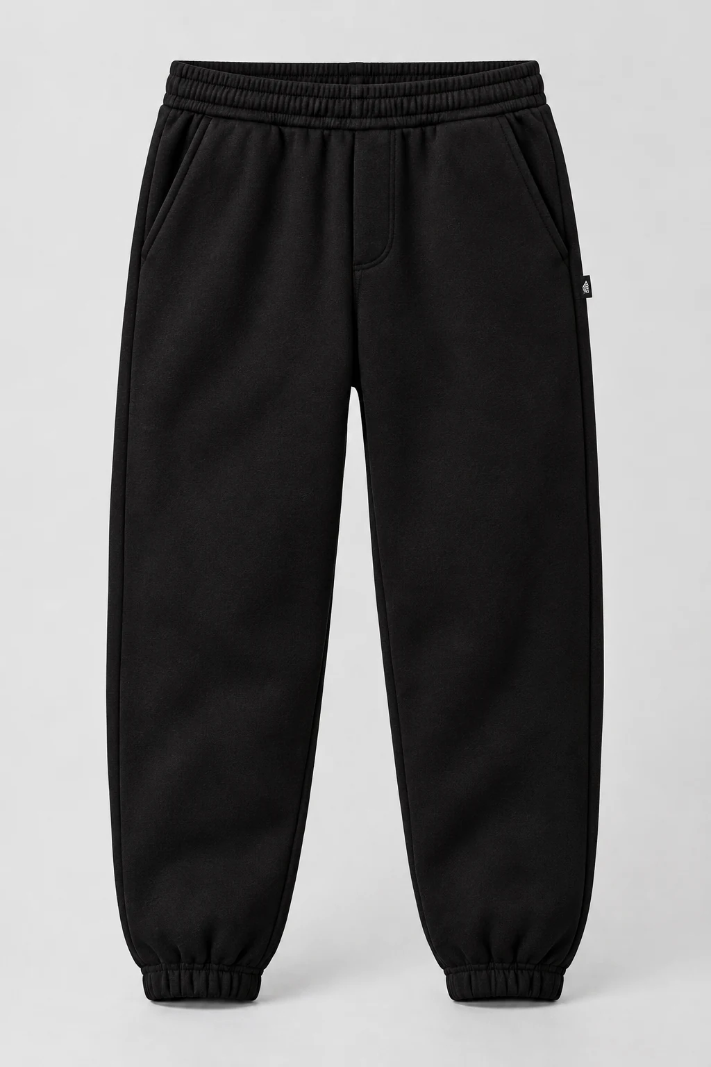 Boys' Relaxed Fit Elastic Cuff Joggers, Black, front design visualization