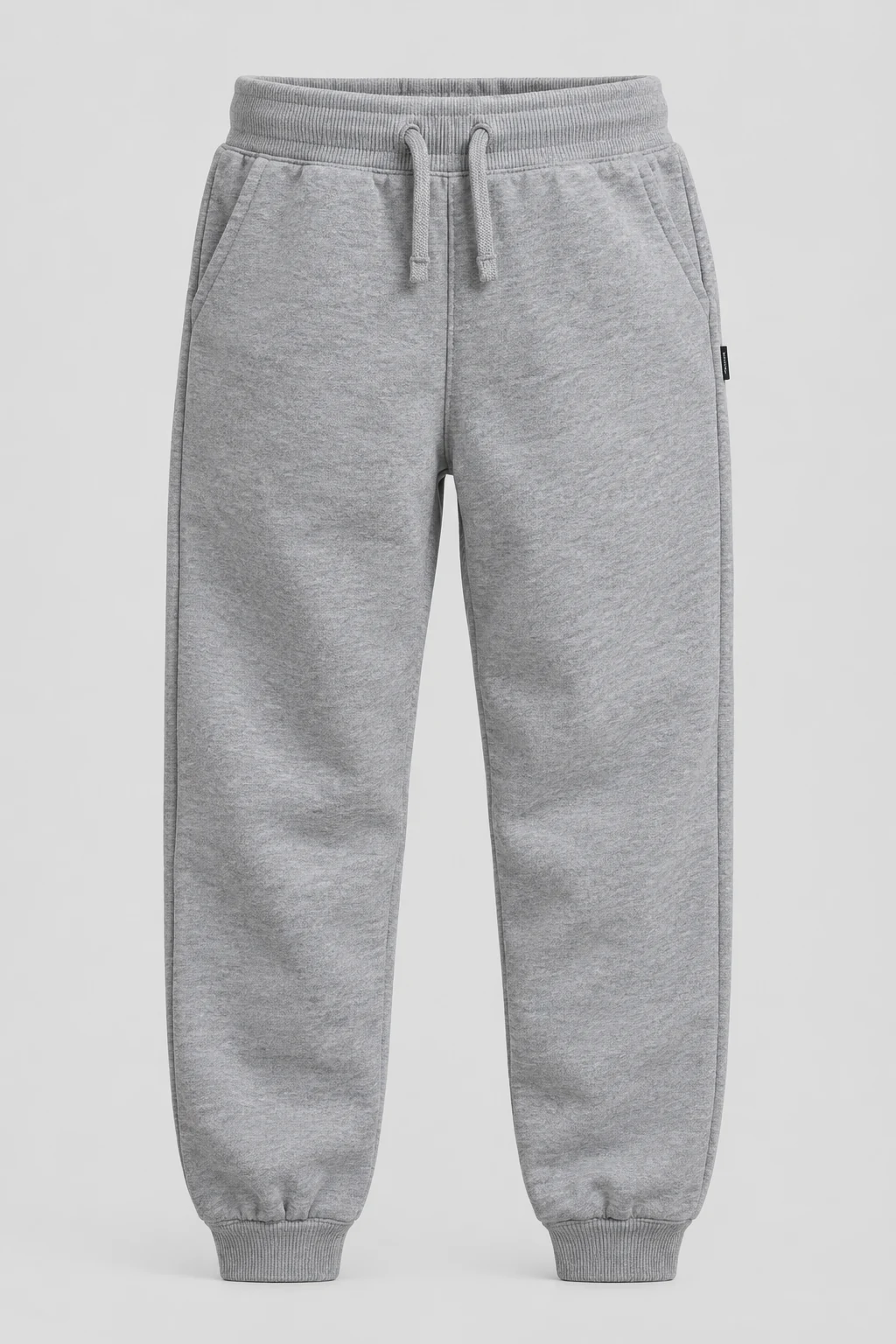 Boys' Relaxed Fit Drawstring Waist Joggers, Grey, front design visualization