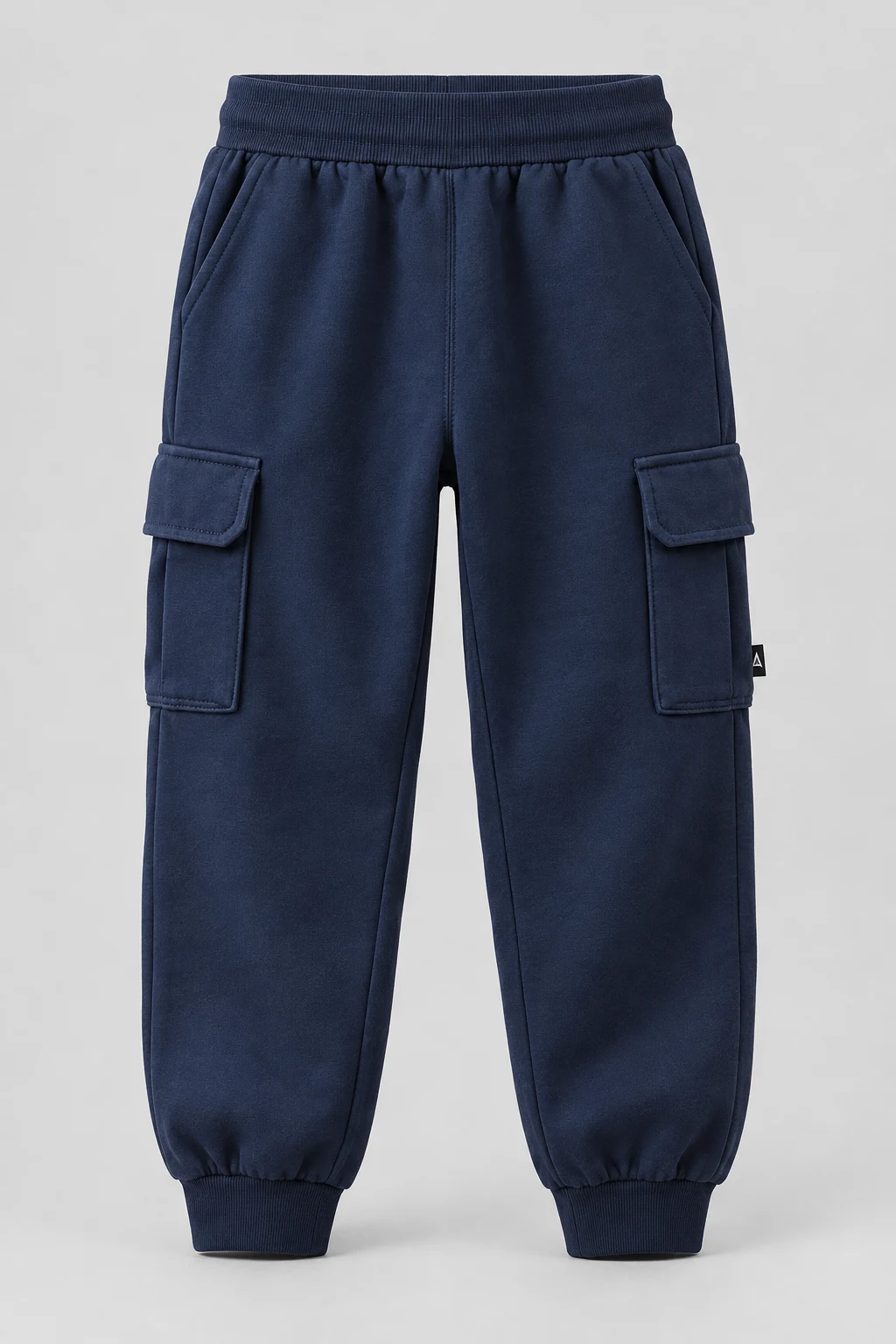 Boys' Relaxed Fit Cargo Pocket Joggers, Navy, front design visualization