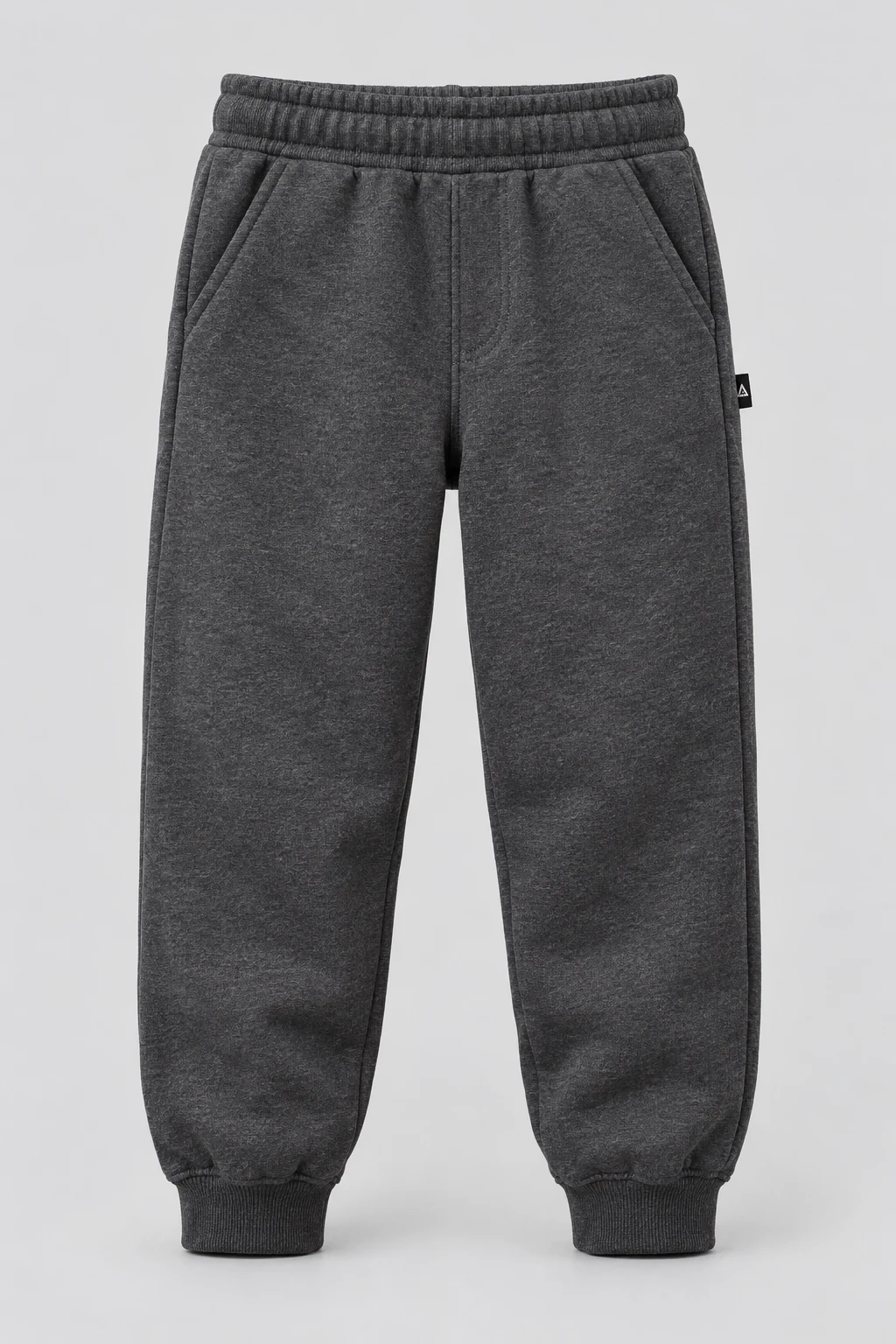 Boys' Relaxed Fit Fleece-Lined Joggers, Charcoal, front design visualization