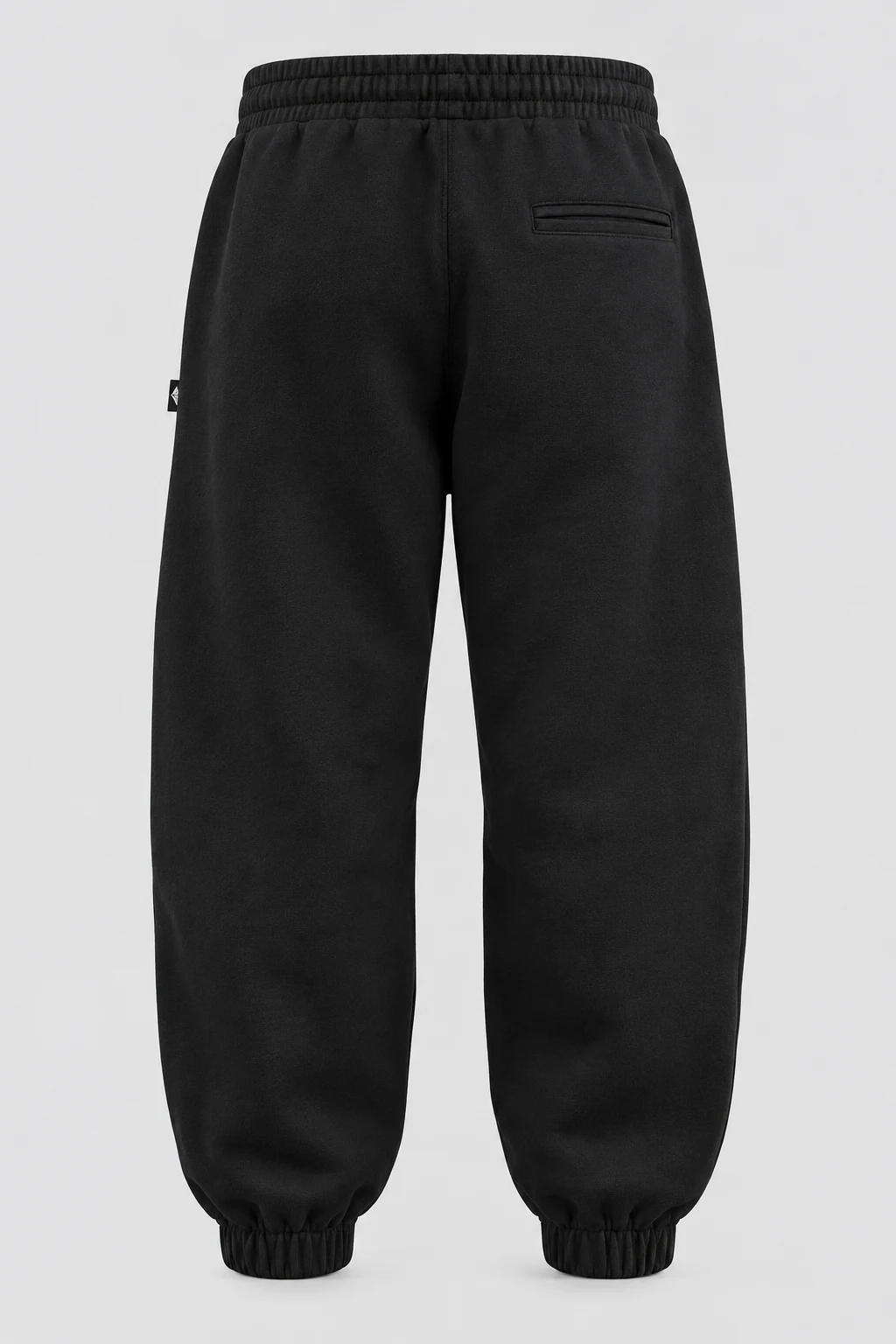 Boys' Oversized Fit Elastic Cuff Joggers, Black, back design visualization