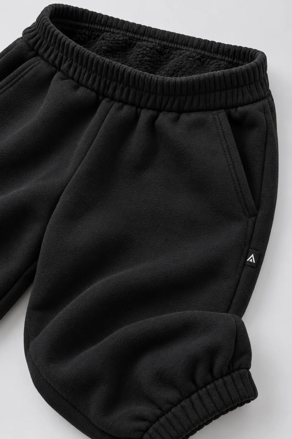 Boys' Oversized Fit Elastic Cuff Joggers, Black, detail design visualization