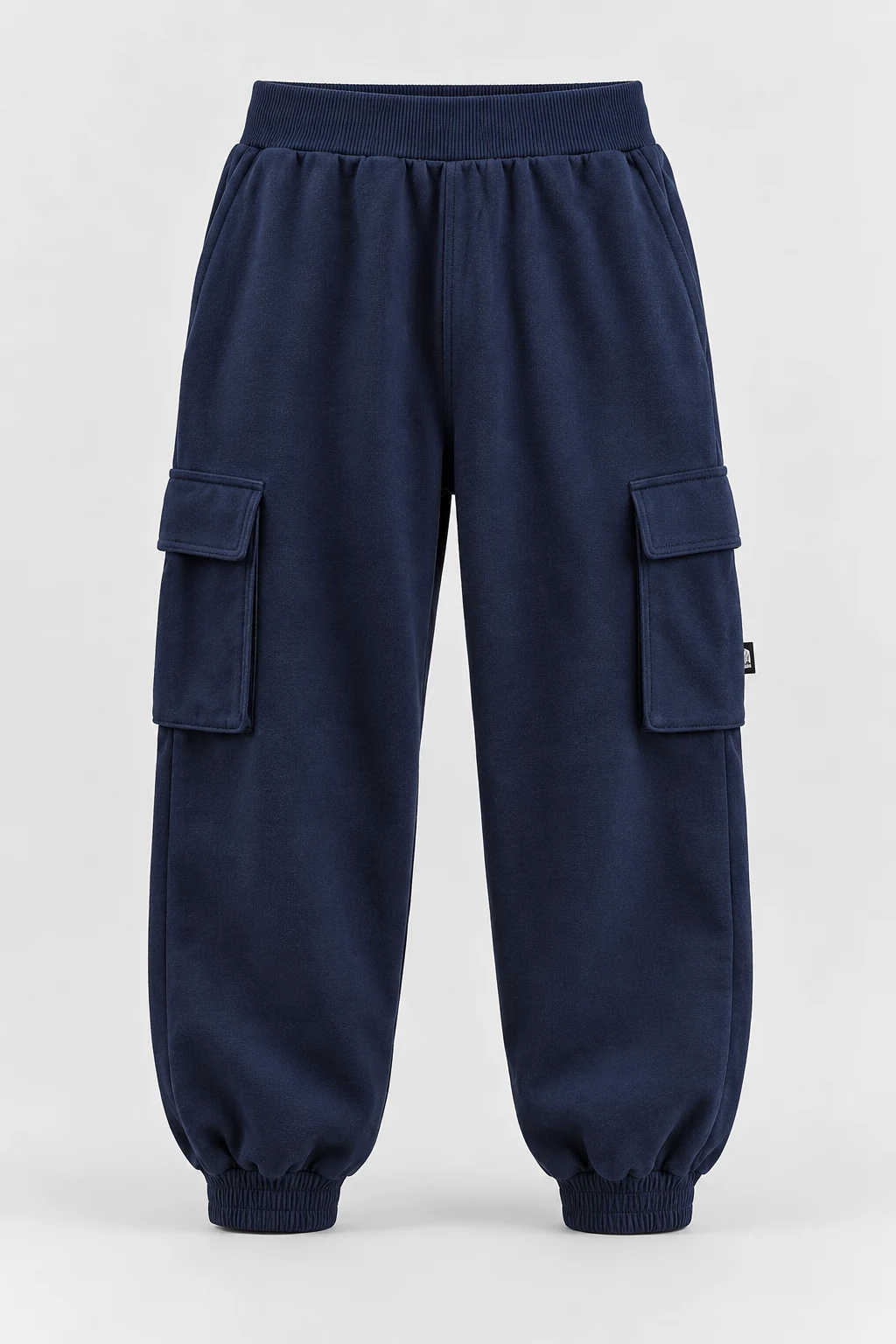 Boys' Oversized Fit Cargo Pocket Joggers, Navy, front design visualization