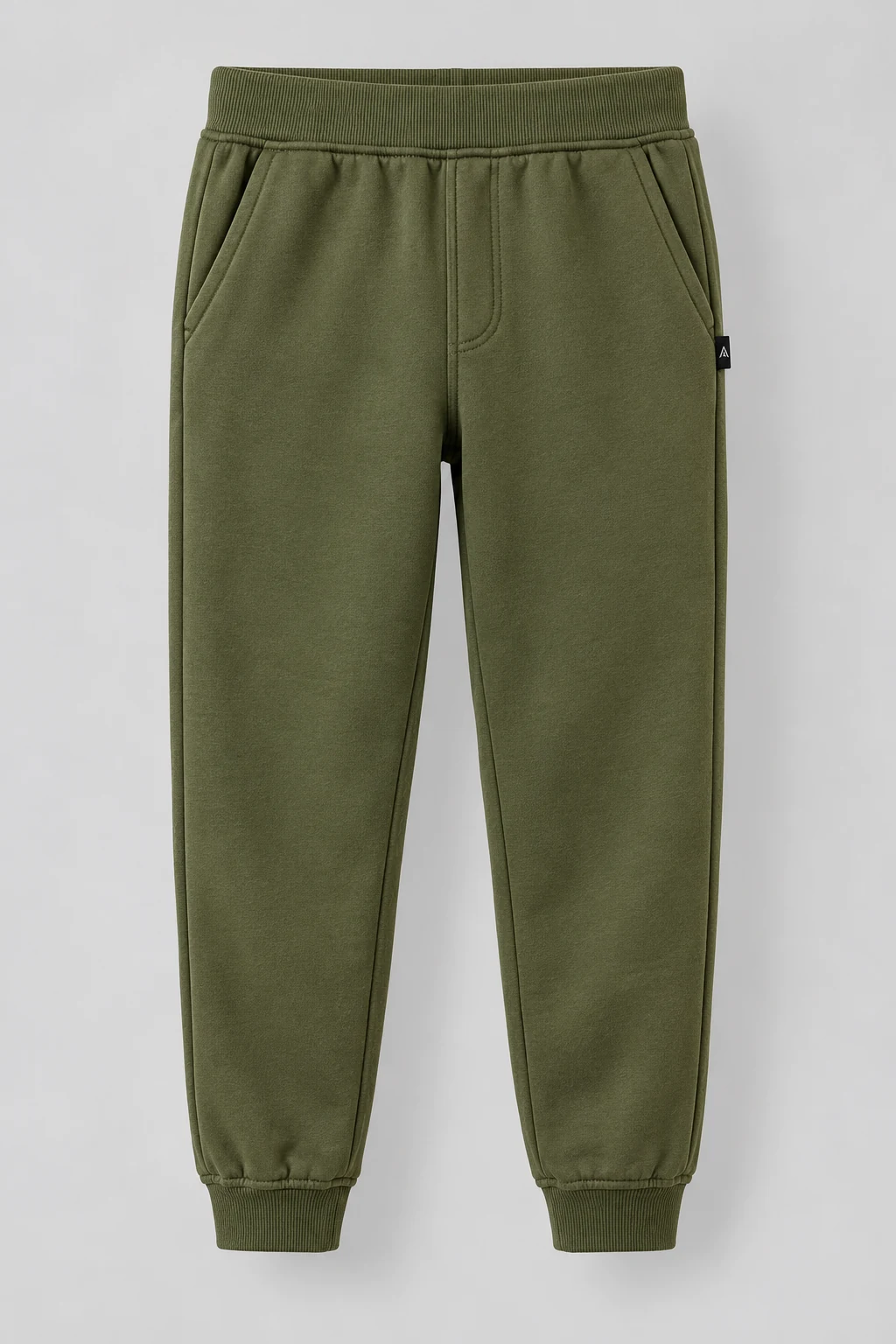 Boys' Classic Fit Tapered Leg Joggers, Olive, front design visualization