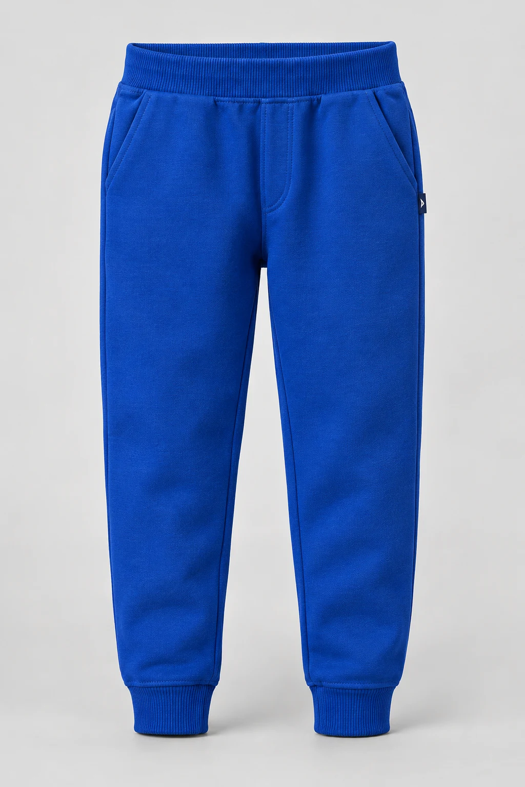 Boys' Classic Fit Ribbed Ankle Joggers, Royal Blue, front design visualization